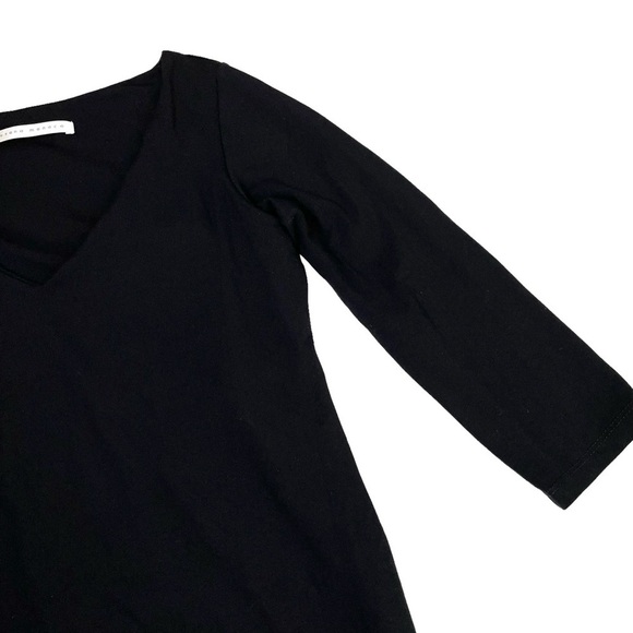 Susana Monaco Stretchy V-Neck Shift Dress Black Medium - Picture 9 of 10